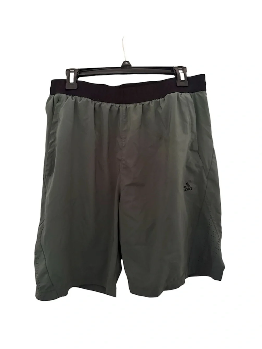 Adidas Men's Olive Green Basketball Active Shorts Gym Shorts Green Black Large
